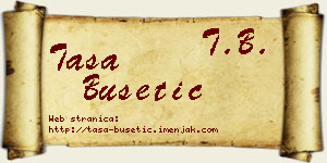 Tasa Bušetić vizit kartica
